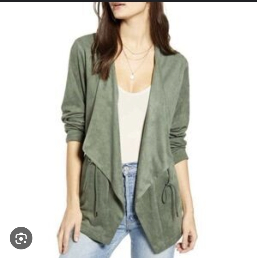 Blank NYC Suede Drape Front Jacket